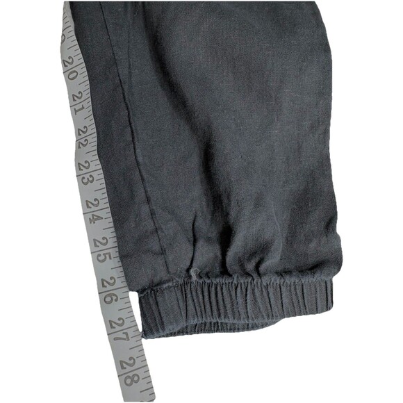 Athleta Cabo Linen Jogger Pants Womens 8 Black High Rise Travel Lightweight - Picture 9 of 9